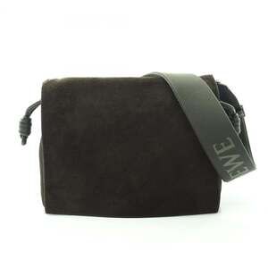 LOEWE Men's Suede and Leather Shoulder Bag, Khaki, B411FSAX02